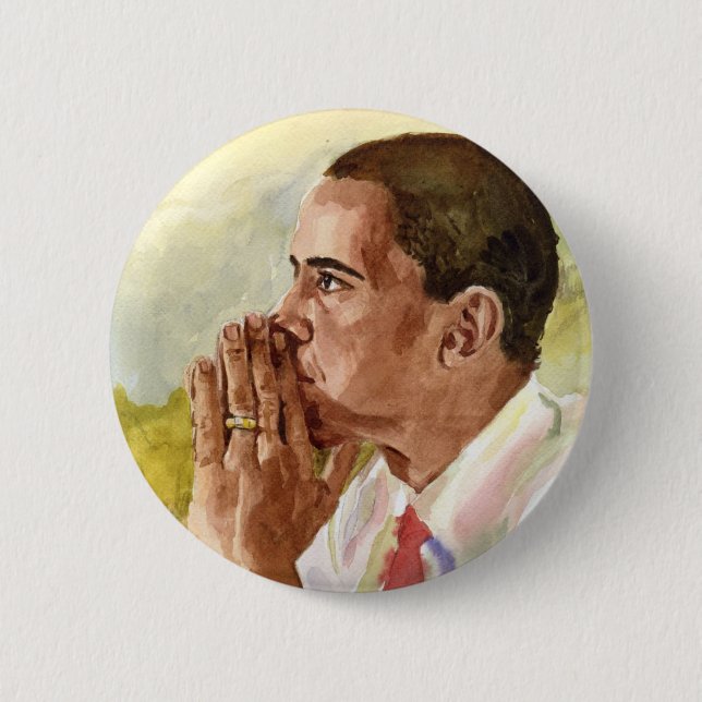 Macaron Rond 5 Cm Bouton inaugural commémoratif d'Obama (Devant)