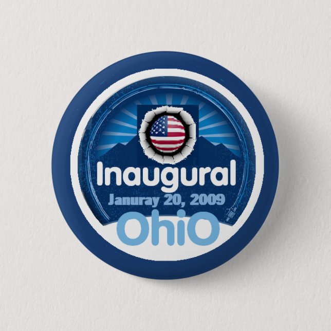 Macaron Rond 5 Cm Bouton inaugural de l'OHIO (Devant)