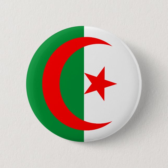 Macaron Rond 5 Cm bouton indicateur algeria (Devant)