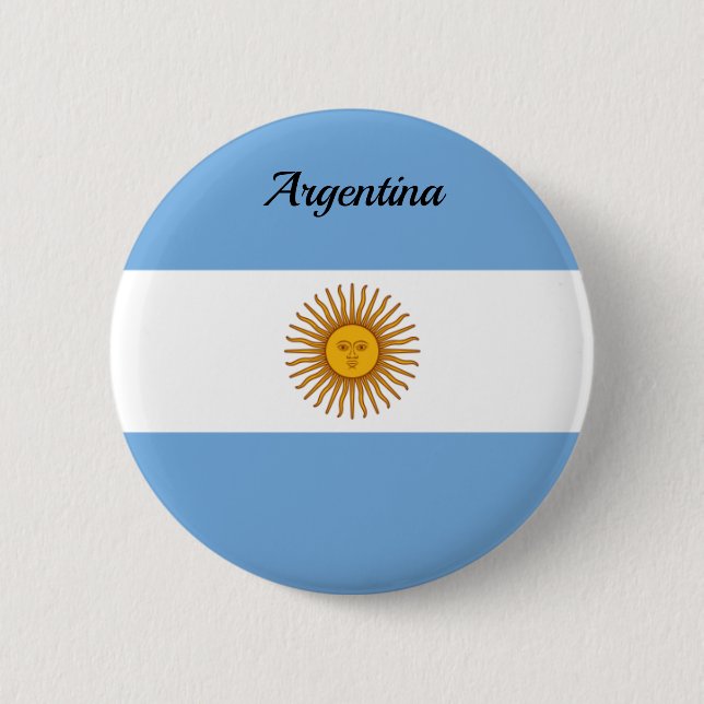 Macaron Rond 5 Cm Bouton Indicateur Argentine (Devant)