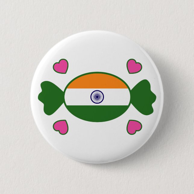 Macaron Rond 5 Cm Bouton indien doux (Devant)