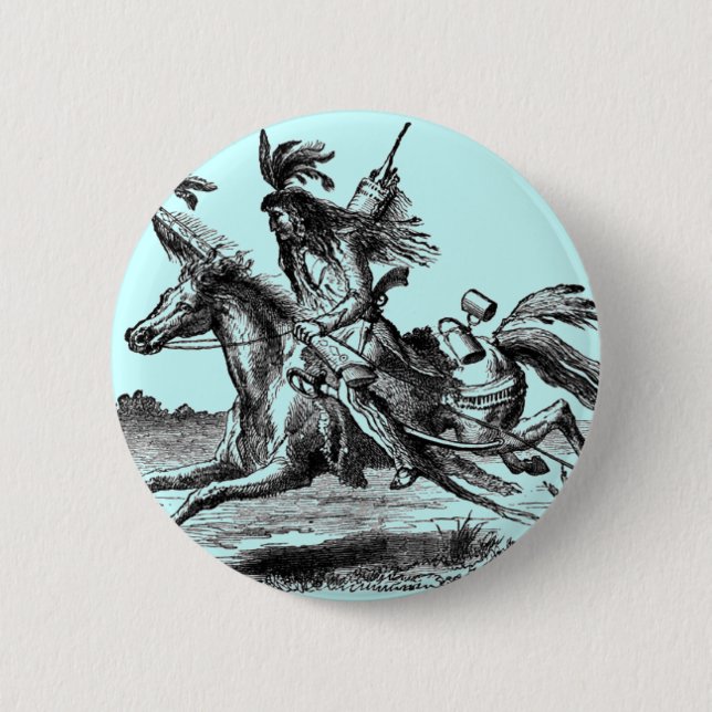 Macaron Rond 5 Cm Bouton indien Horseback (Devant)