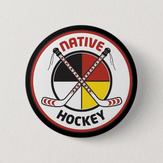 Macaron Rond 5 Cm Bouton indigène de fan d'hockey
