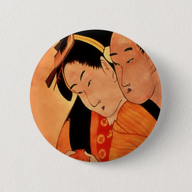 Macaron Rond 5 Cm Bouton/insigne japonais de couples (Devant)