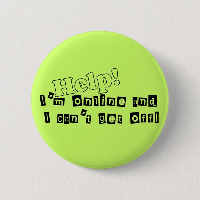 Macaron Rond 5 Cm Bouton Internet Junkie (Devant)