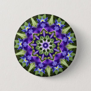 Macaron Rond 5 Cm Bouton Iris Mandala