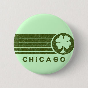 Macaron Rond 5 Cm Bouton irlandais de Chicago