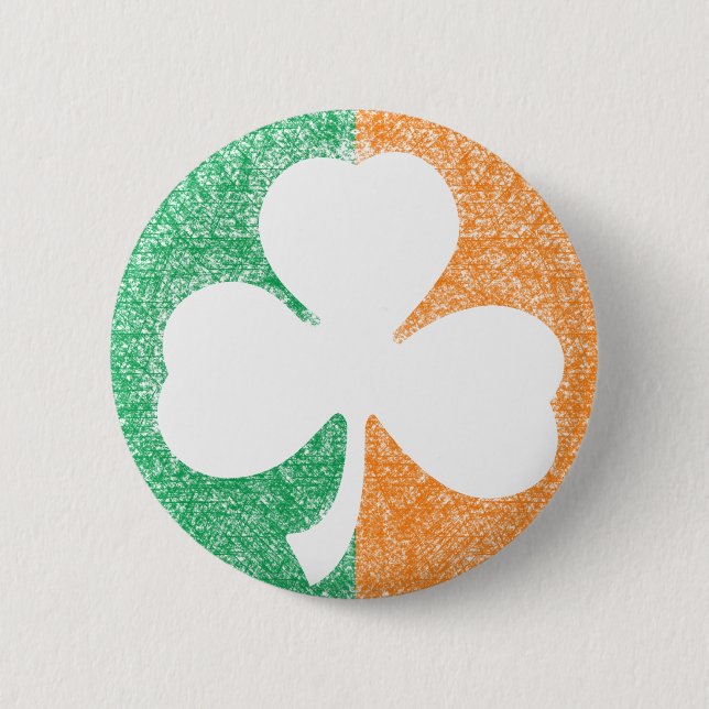 Macaron Rond 5 Cm Bouton irlandais de coutume de shamrock (Devant)