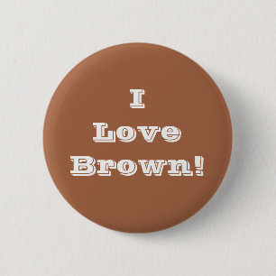 Macaron Rond 5 Cm Bouton J'aime Brown