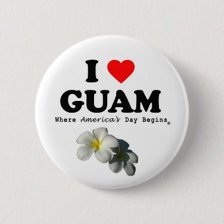 Macaron Rond 5 Cm Bouton "J'AIME la GUAM "