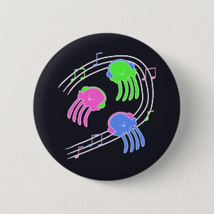 Macaron Rond 5 Cm Bouton Jammin' Jellyfish