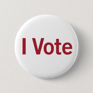 Macaron Rond 5 Cm Bouton Je vote - Rouge sur blanc