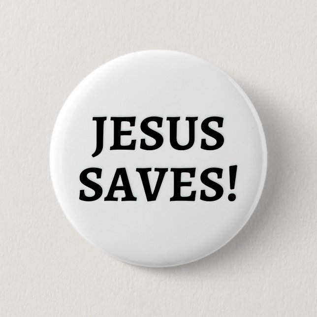 Macaron Rond 5 Cm Bouton Jesus Saves (Devant)