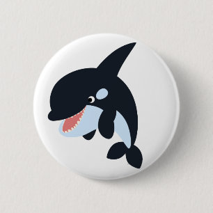 Macaron Rond 5 Cm Bouton joli Cartoon Killer Whale Badton