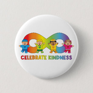 Macaron Rond 5 Cm Bouton JollyKins Autism Infinity