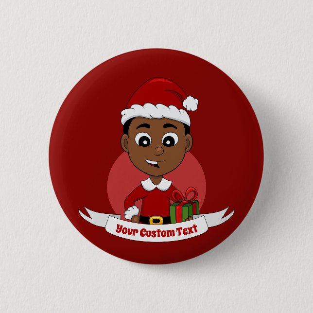 Macaron Rond 5 Cm Bouton jote Christmas boy (Devant)