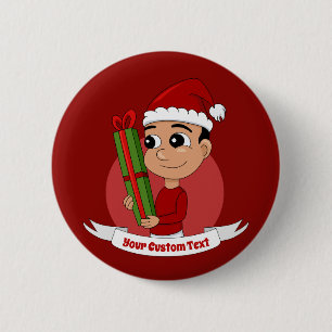 Macaron Rond 5 Cm Bouton jote Christmas boy