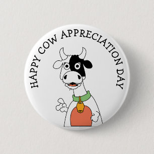 Macaron Rond 5 Cm Bouton Jour d'appréciation de la vache