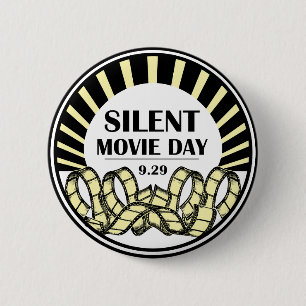 Macaron Rond 5 Cm Bouton Jour du film silencieux
