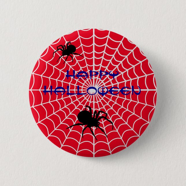 Macaron Rond 5 Cm Bouton Joyeux Halloween Spider Pin (Devant)