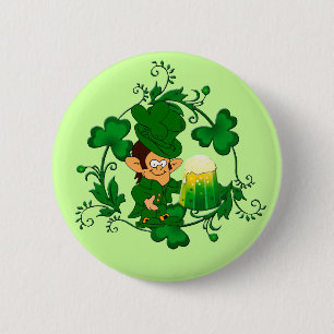 Macaron Rond 5 Cm Bouton Joyeux Leprechaun