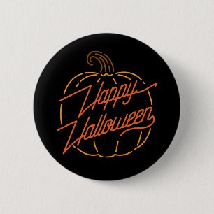 Macaron Rond 5 Cm Bouton Joyeux Néon Halloween
