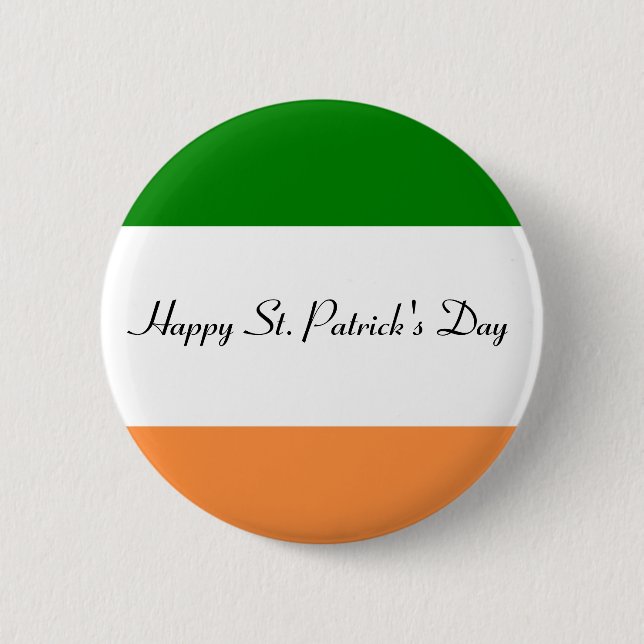 Macaron Rond 5 Cm Bouton Joyeux Saint Patrick's Day (Devant)