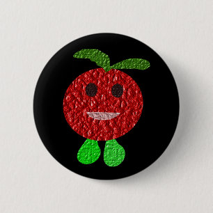 Macaron Rond 5 Cm Bouton Joyeux Tomate