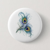 Bouton jumeau de dessin au crayon de plume de paon