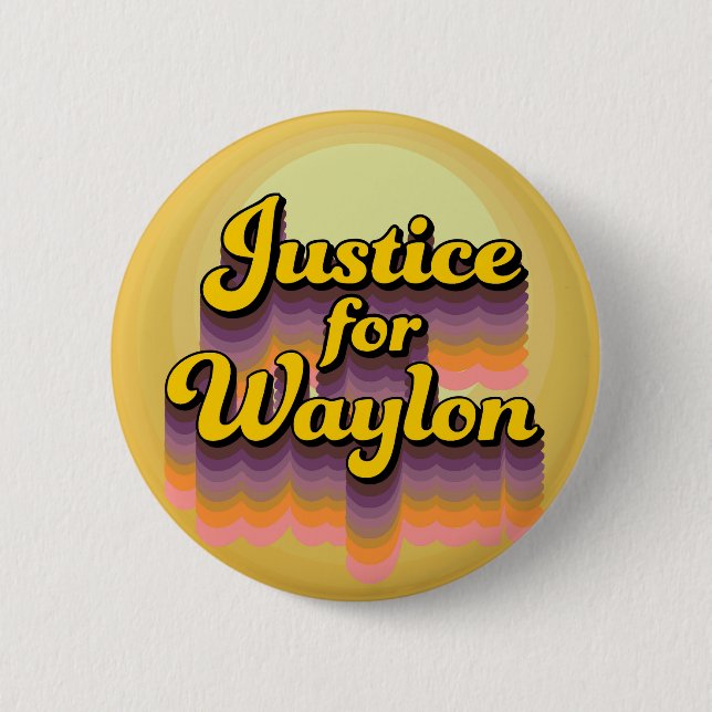 Macaron Rond 5 Cm Bouton Justice Pour Waylon Cuevas (Devant)