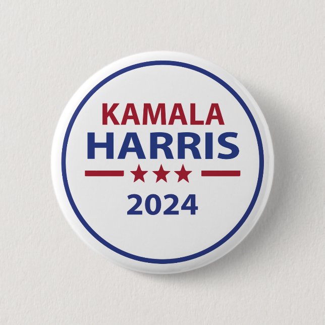 Macaron Rond 5 Cm Bouton Kamala Harris 2024 (Devant)