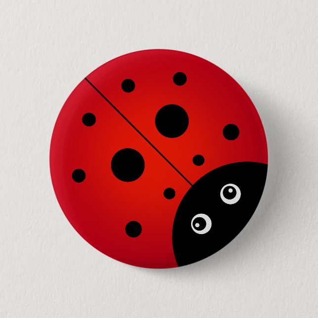 Macaron Rond 5 Cm Bouton KiniArt Ladybug (Devant)
