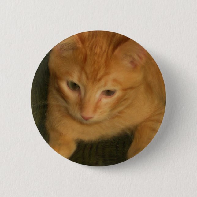 Macaron Rond 5 Cm Bouton Kitty (Devant)