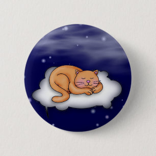 Macaron Rond 5 Cm Bouton Kitty couché
