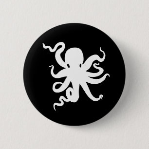 Macaron Rond 5 Cm Bouton Kraken de calmar de la petite pieuvre