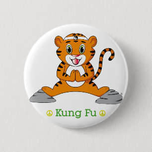 Macaron Rond 5 Cm Bouton Kung Fu Tiger™