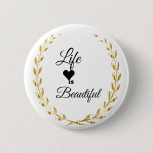 Macaron Rond 5 Cm Bouton La Vie est Belle