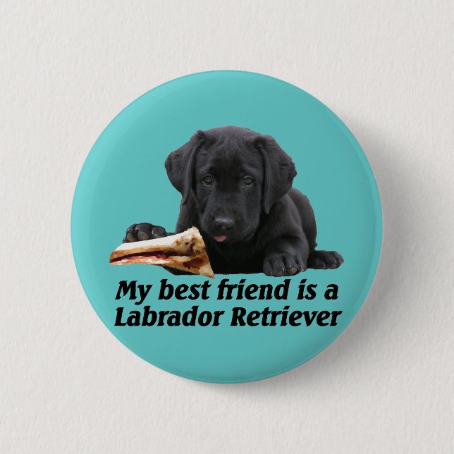 Macaron Rond 5 Cm Bouton « labrador retriever « (Devant)