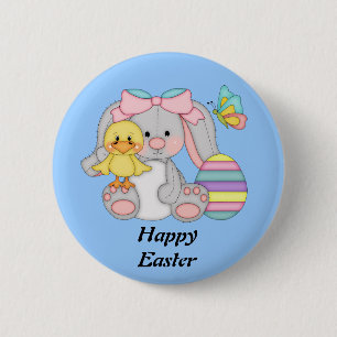 Macaron Rond 5 Cm Bouton lapin de Pâques