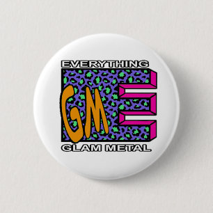 Macaron Rond 5 Cm Bouton large logo Leopard bleu EGM