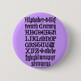 Macaron Rond 5 Cm Bouton Lettres gothiques