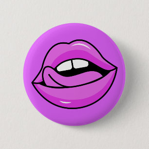 Macaron Rond 5 Cm Bouton Lèvres roses