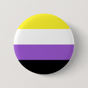 Macaron Rond 5 Cm Bouton LGBT (drapeau non binaire)