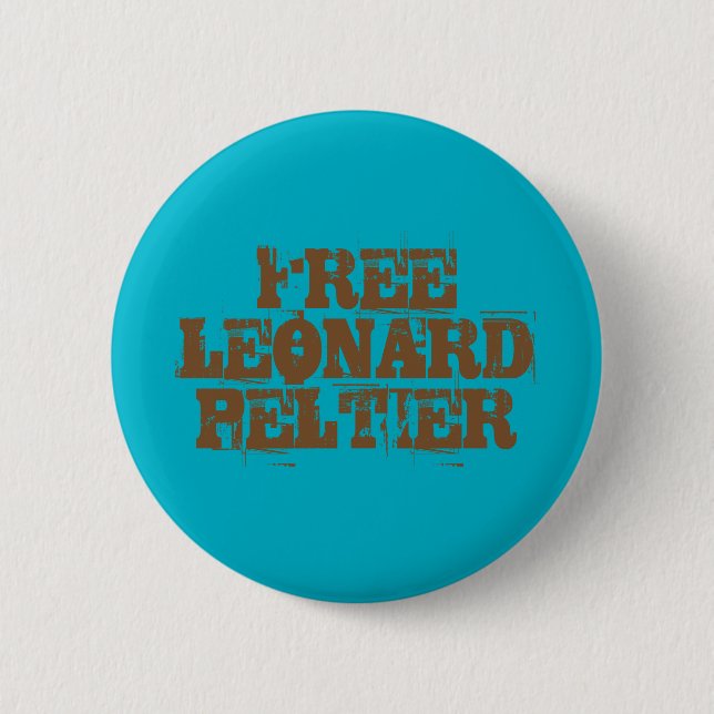 Macaron Rond 5 Cm Bouton libre de Leonard Peltier (Devant)