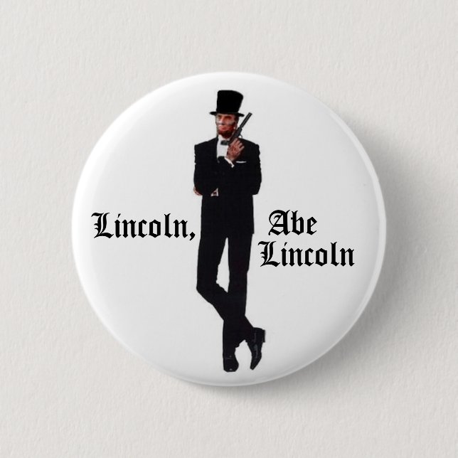 Macaron Rond 5 Cm Bouton Lincoln, Abe Lincoln (Devant)