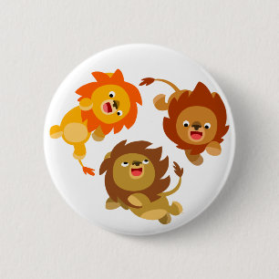 Macaron Rond 5 Cm Bouton Lions sans caricature impeccable