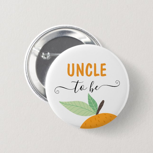 Macaron Rond 5 Cm Bouton Little Cutie Citrus Orange Family Names (Devant & derrière)