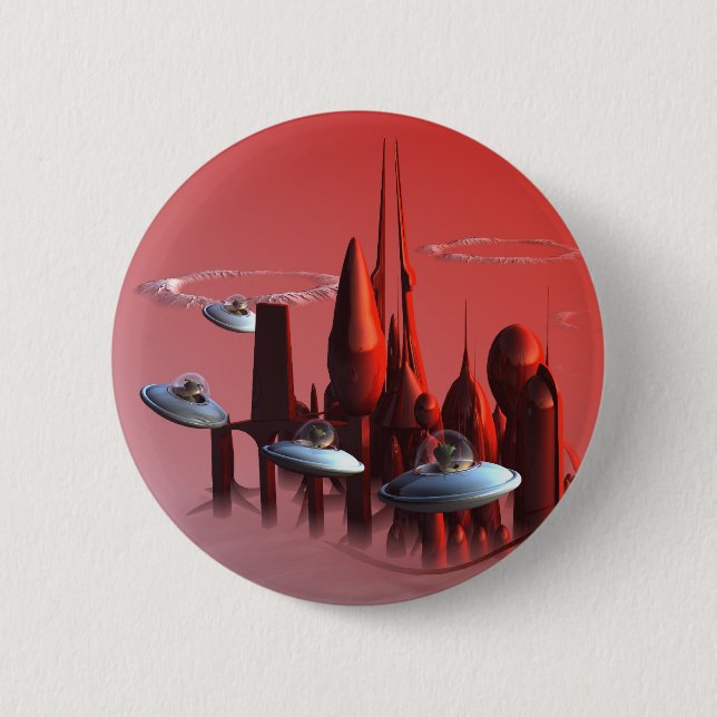 Macaron Rond 5 Cm Bouton Little Green Invaders (Devant)