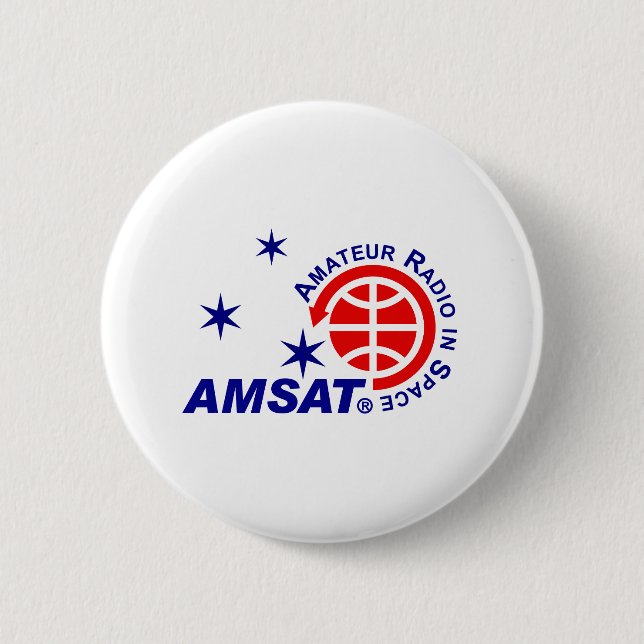 Macaron Rond 5 Cm Bouton Logo AMSAT (Devant)