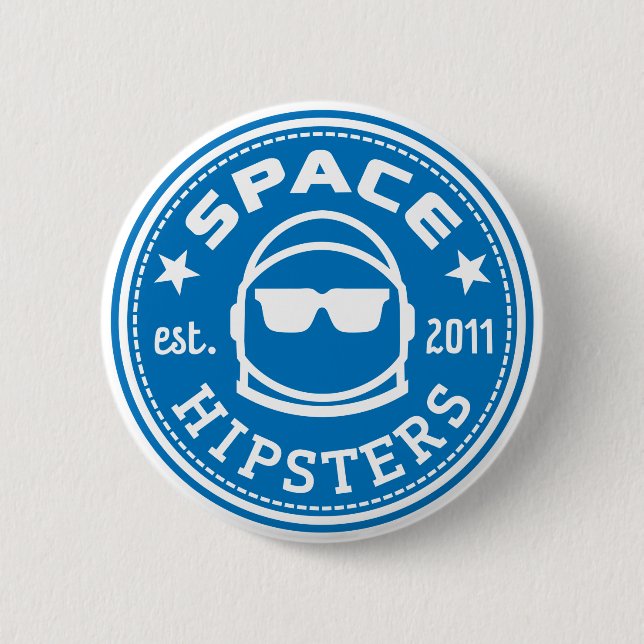 Macaron Rond 5 Cm Bouton Logo de Space Hipsters® (Devant)